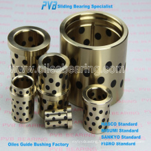 SAE430 Mn bronze Guide bushing, oil free brozne alloy bush,graphite plugged oilless guide bearing